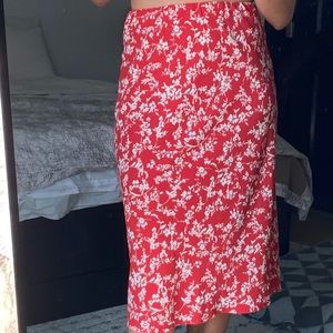Res floral midi skirt